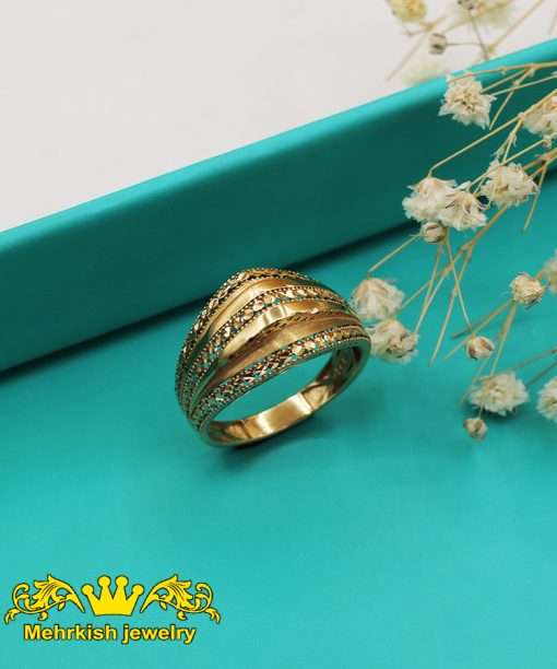 انگشتر تراش ۱۸ عیار زنانه کد B-1076