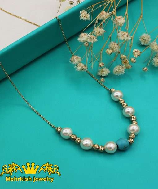 گردنبند مروارید طلای ۱۸ عیار کد B-1080