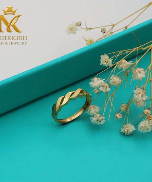 انگشتر مینیمال طلا 18 عیار زرد کد 7554