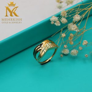 انگشتر سیاه قلم هلیا، طلا ۱۸ عیار، کد KB-114