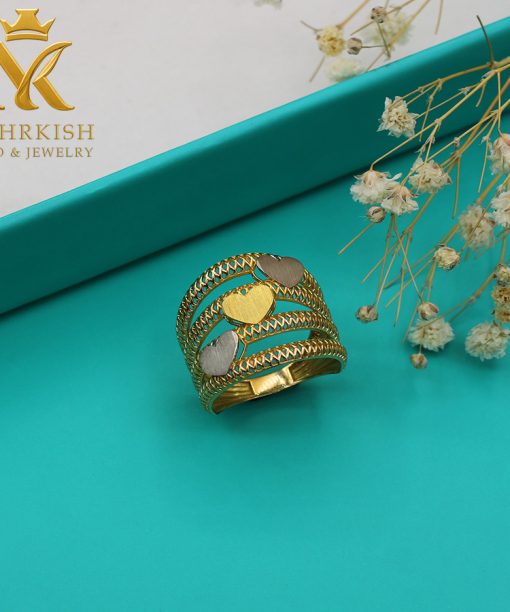 انگشتر قلب دو رنگ کد B-1098