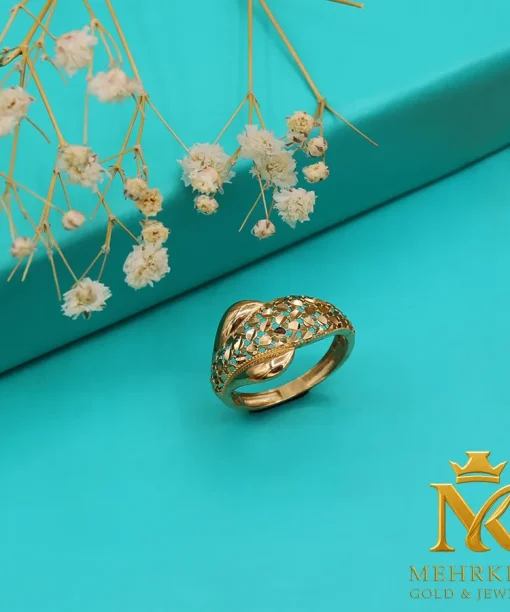 انگشتر طلای تراش خورده 18 عیار کد بی 1166
