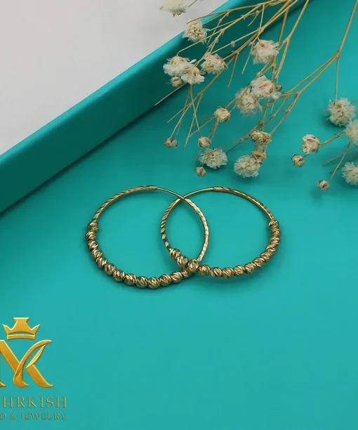 گوشواره حلقه ای گوی طلا کد بی 1160