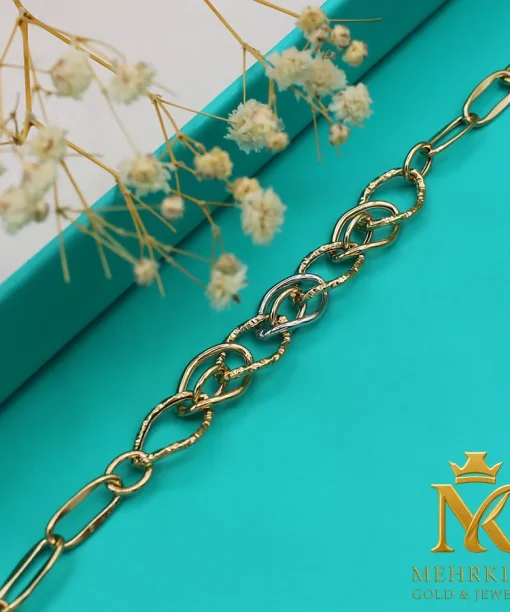 دستبند زنجیری طلا 18 عیار کد بی 1157