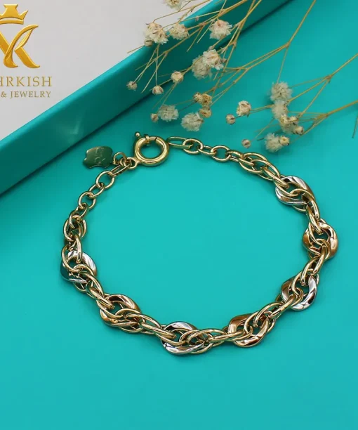 دستبند طلا زنجیری 18 عیار کد بی 1158