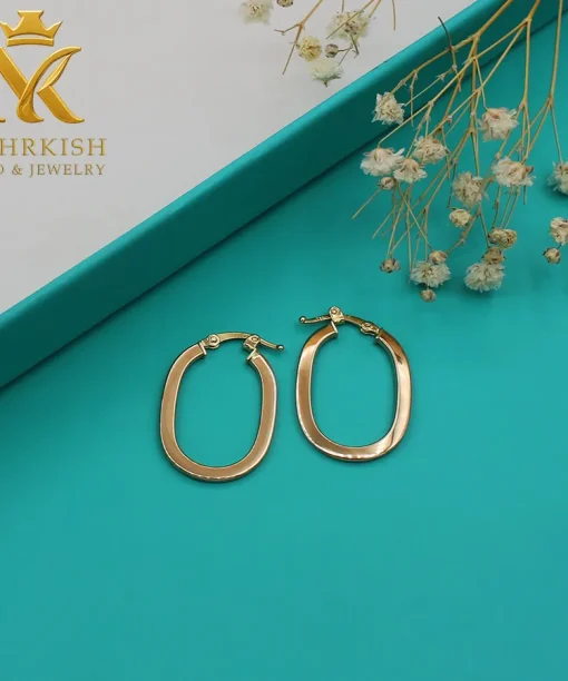 گوشواره حلقه ای طلا 18 عیار کد بی 1159