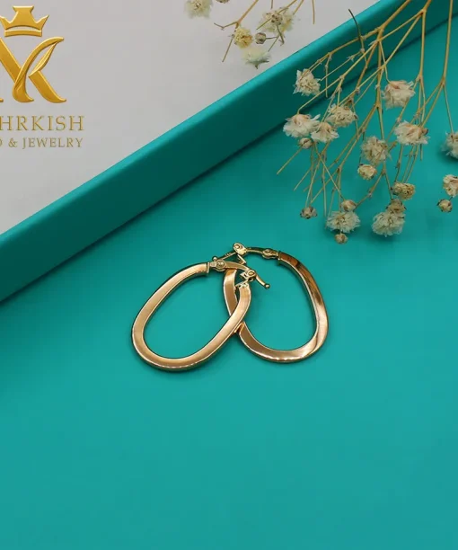 گوشواره حلقه ای طلا 18 عیار کد بی 1159