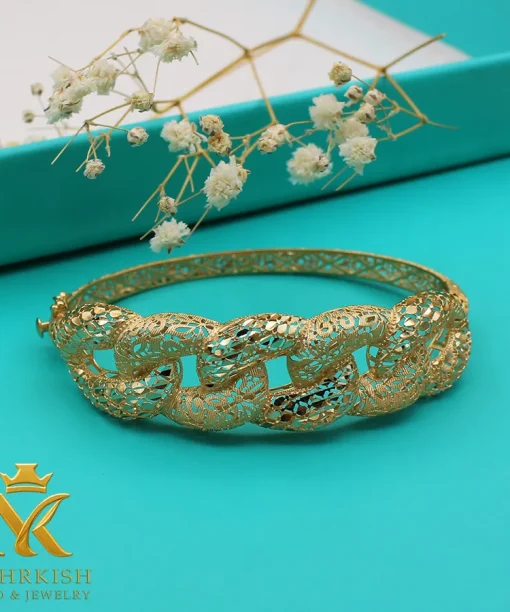 دستبند طلا زنانه النگویی کد 7569