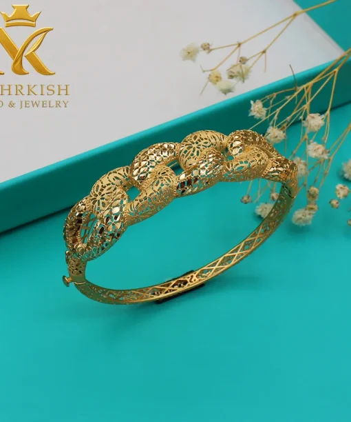 دستبند طلا زنانه النگویی کد 7569