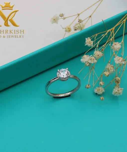 انگشتر طلا سولیتر 18 عیار کد 7607