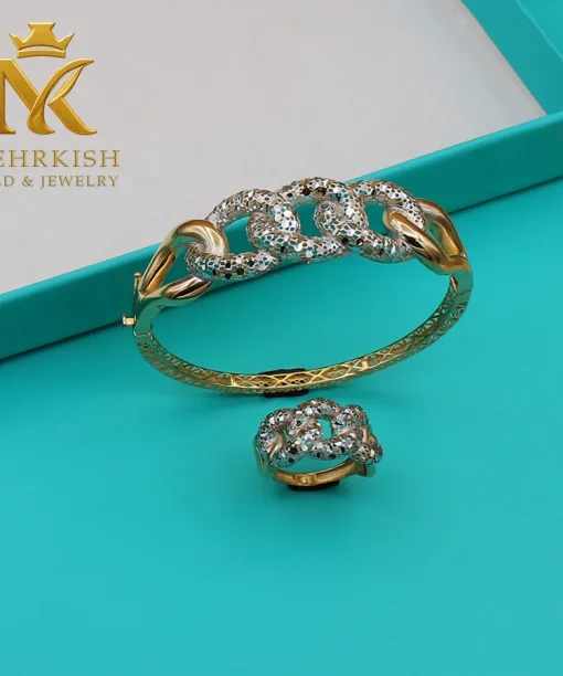 ست دستبند و انگشتر طلا کد 7691