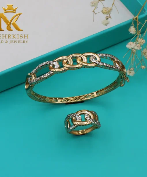 ست دستبند و انگشتر طلا کد 7734