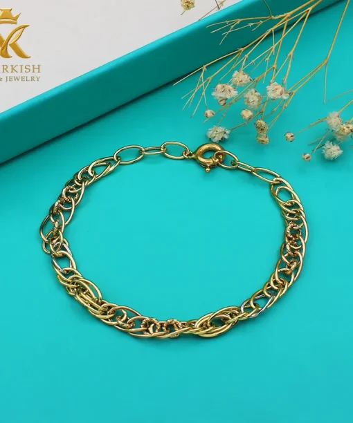 دستبند زنجیری طلا کد بی 1239
