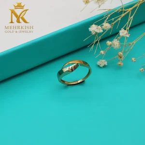 انگشتر طلا 18 عیار کد بی 1208