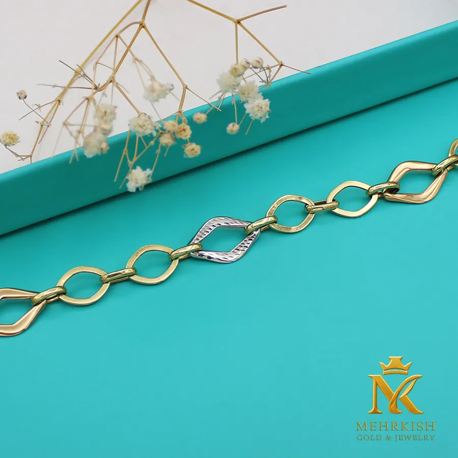 دستبند زنجیری کد K-163 1 دستبندزنجیری طلا کد کا 163