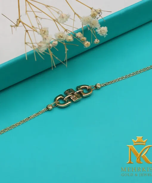 دستبند زنجیری زنانه طلا کد 7796