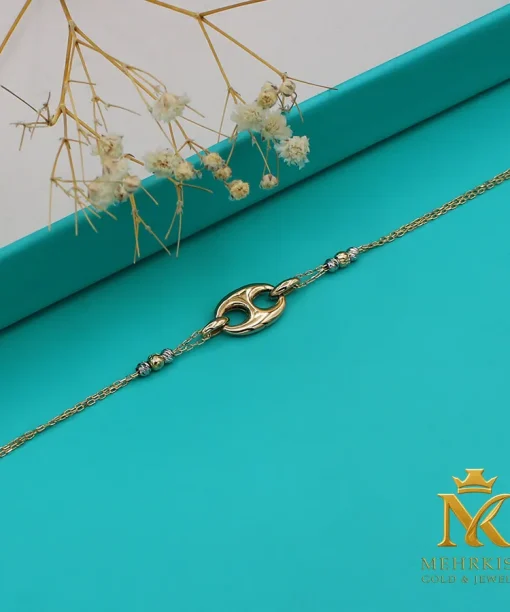 دستبند زنجیری زنانه طلا کد 7797