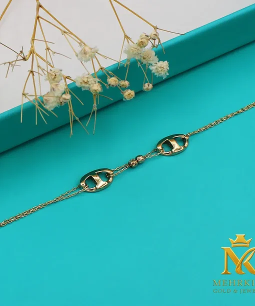 دستبند زنجیری زنانه طلا کد 7798