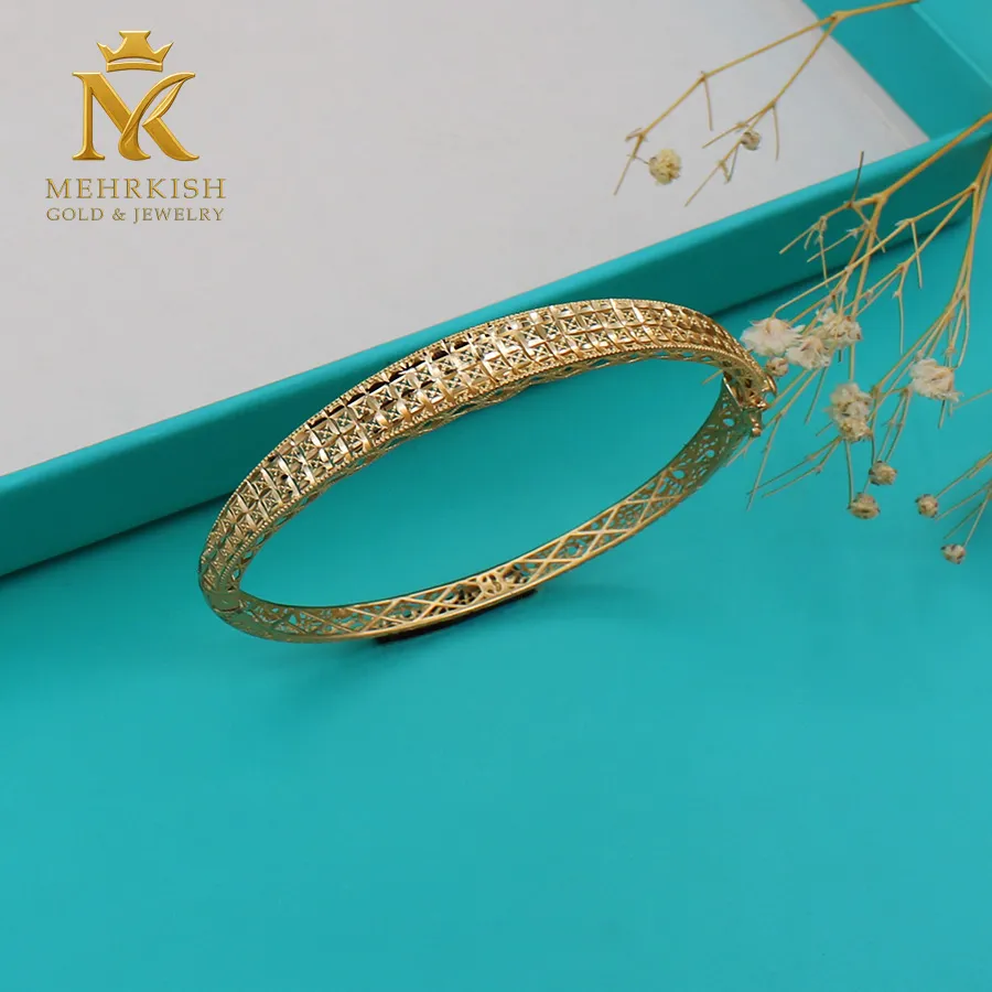 دستبند النگویی تراش کد 7926 دستبند زنانه طلا کد 7926