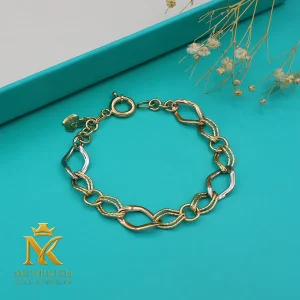 دستبند زنجیری طلا زنانه کد 7890
