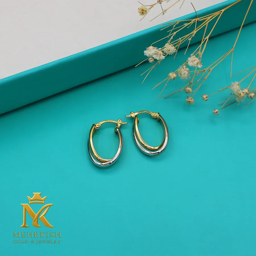 گوشواره حلقه ای کد 7921 1 گوشواره زنانه طلا کد 7921