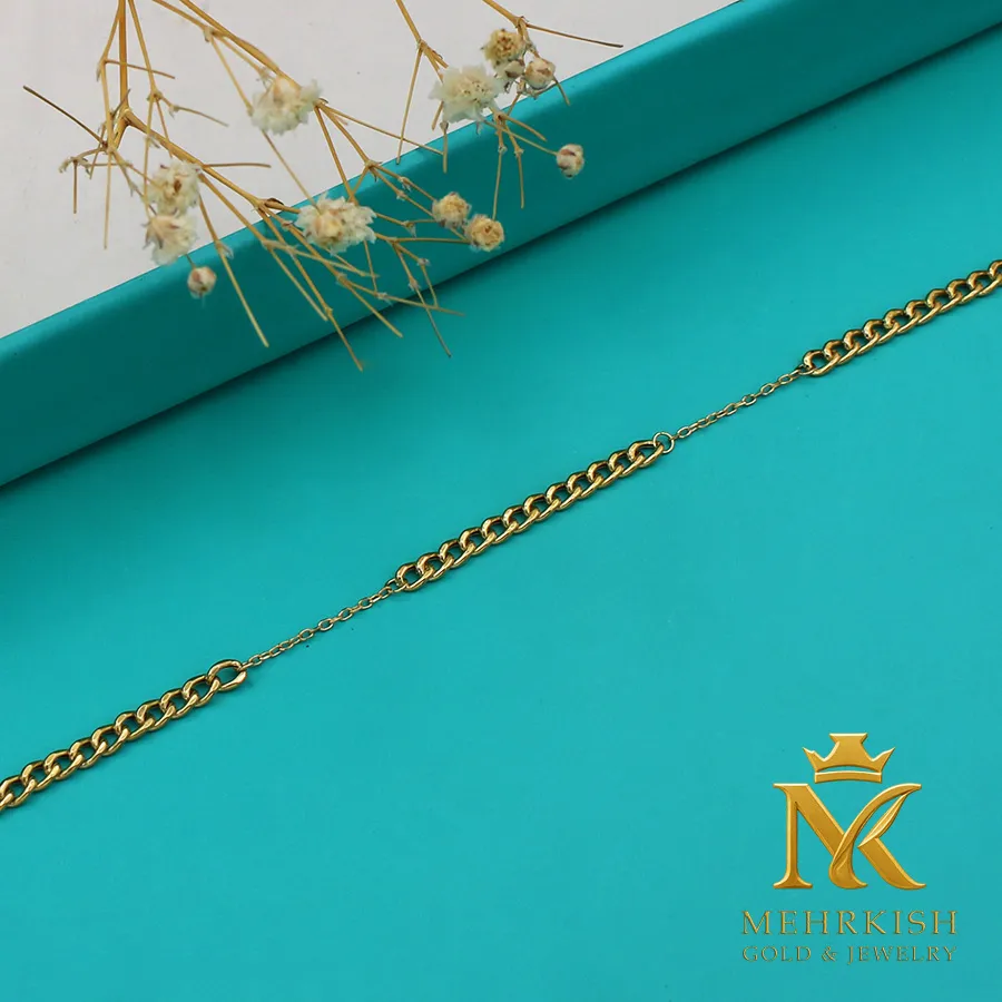 دستبند زنجیری مینیمال کارتیه کد K-247 1 دستبند کارتیه طلا کد کا 247