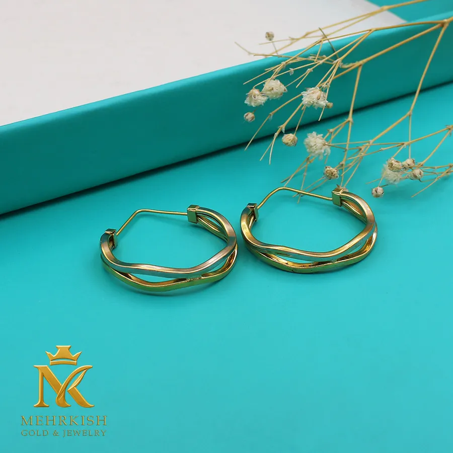 گوشواره حلقه ای کد K-264 1 گوشواره زنانه طلا کد کا 264