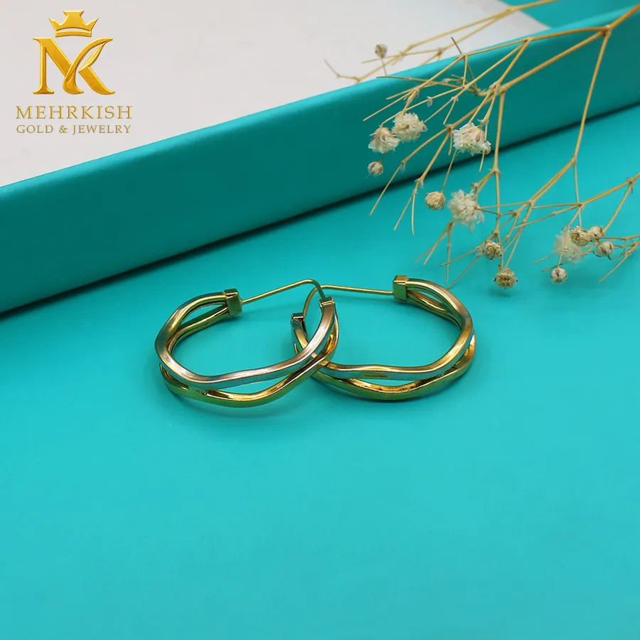 گوشواره حلقه ای کد K-264 گوشواره زنانه طلا کد کا 264